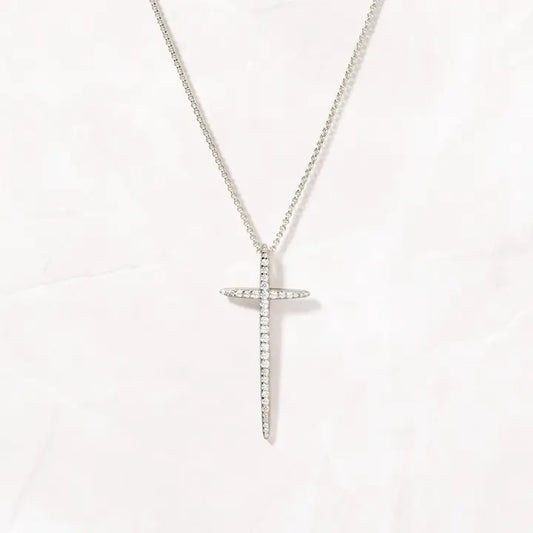 Elongated Cross Necklace