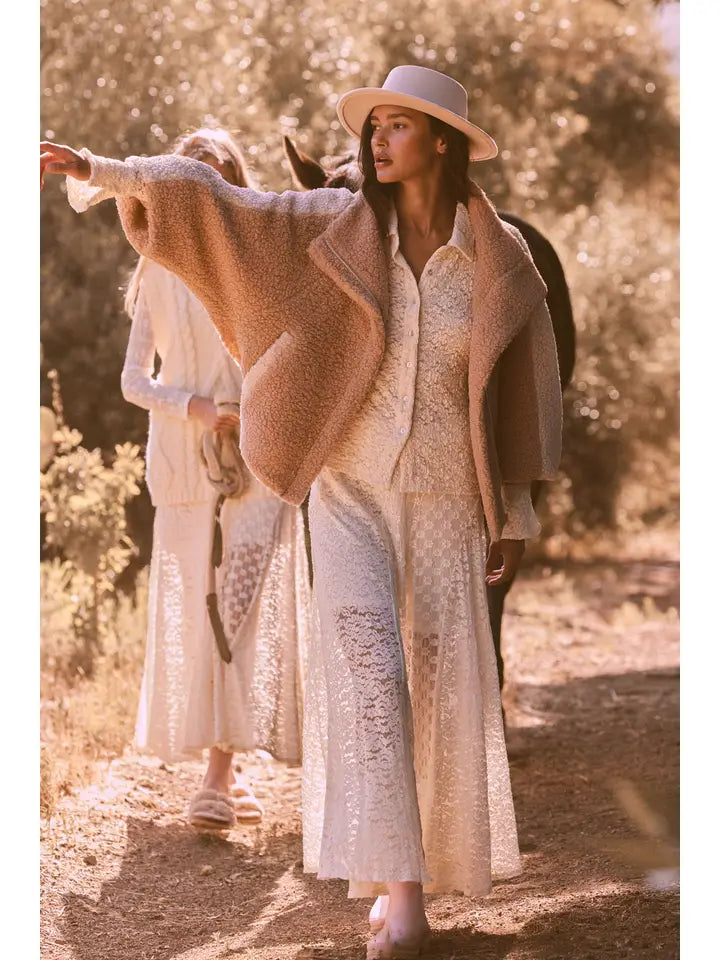 Colorblock Sherpa Fleece Zip-Up Jacket