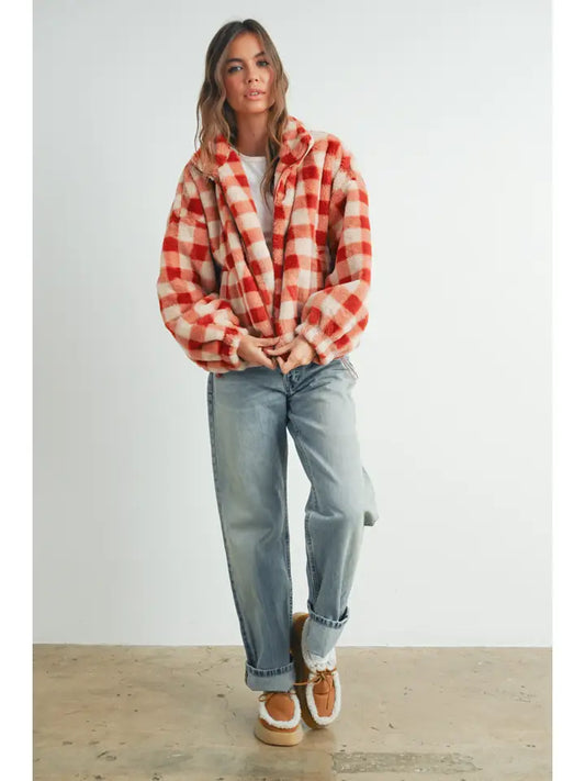 Fall Winter Checker Teddy