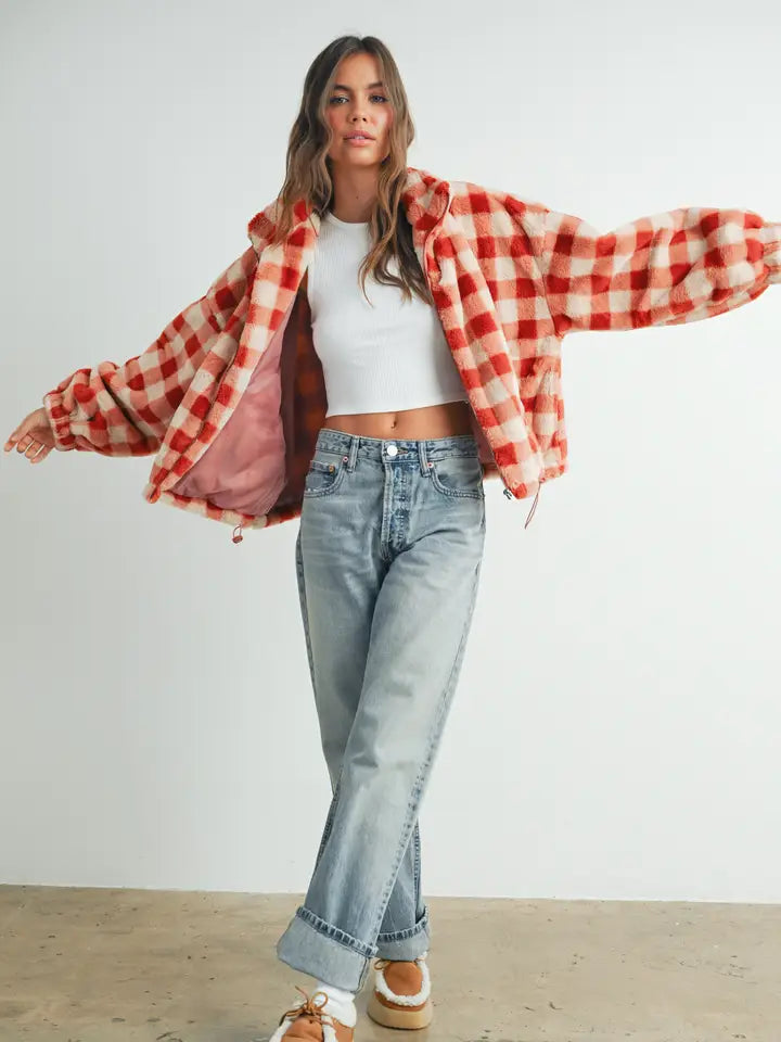 Fall Winter Checker Teddy