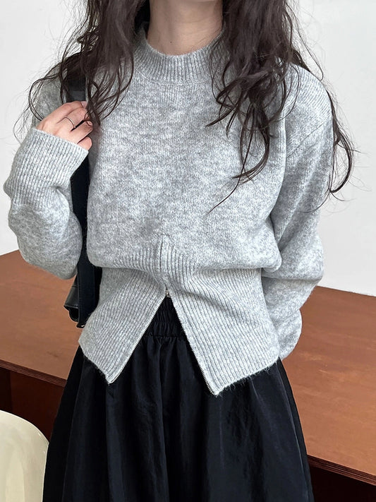 New Luxi Chic Cropped Zipup Sweater