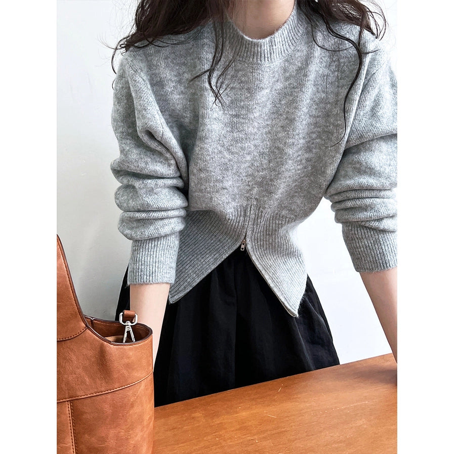 New Luxi Chic Cropped Zipup Sweater